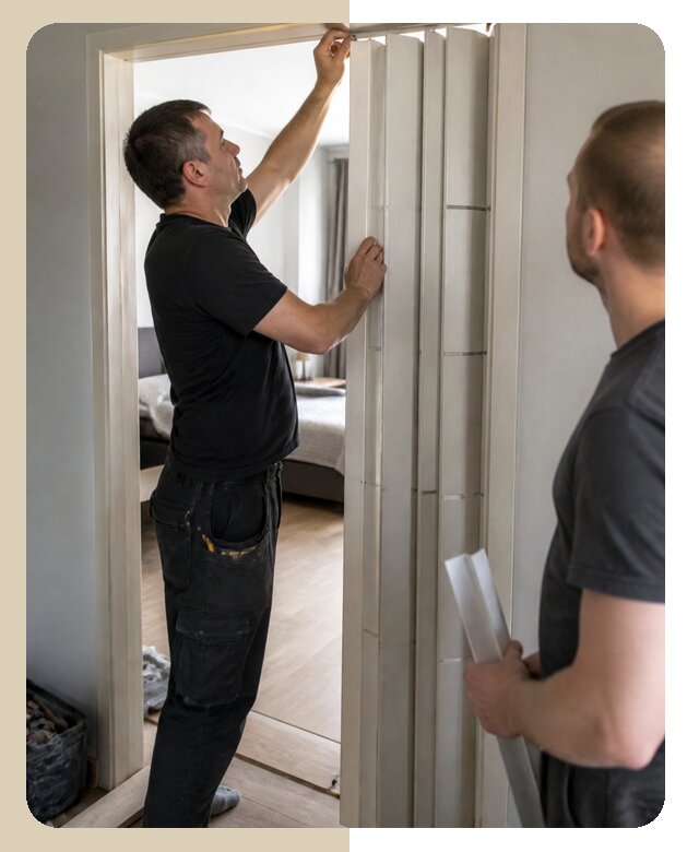 Профессиональная установка складной двери под ключ в Кронштадте